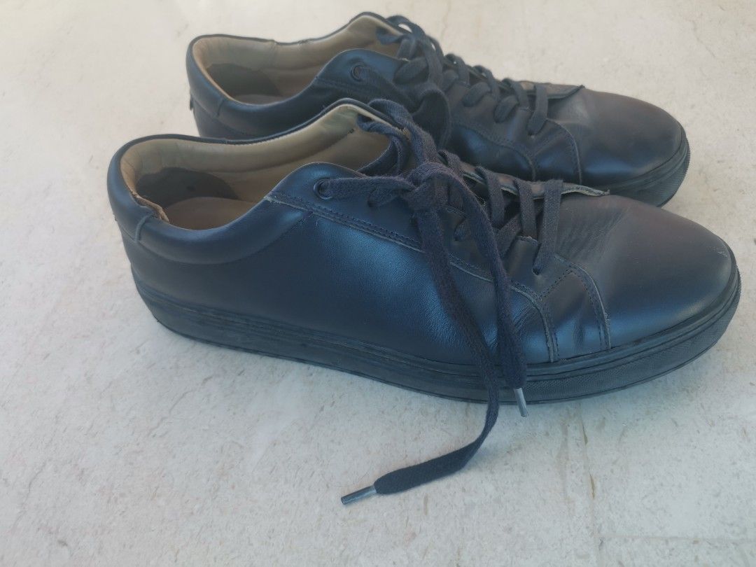 tommy hilfiger blue leather shoes