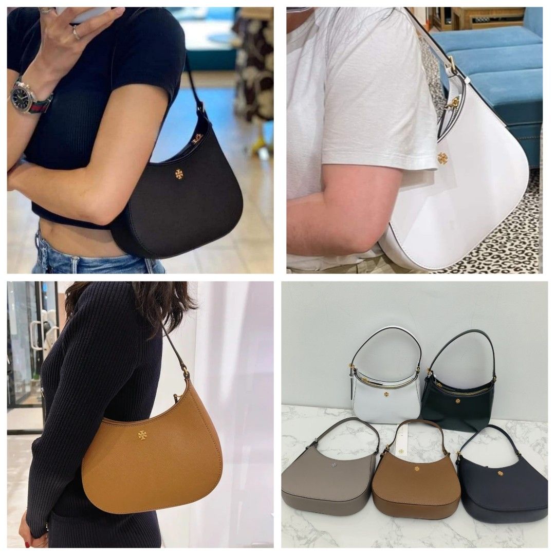 Tory Burch Women’s Emerson Patent Zip Shoulder Bag (Soft aqua)