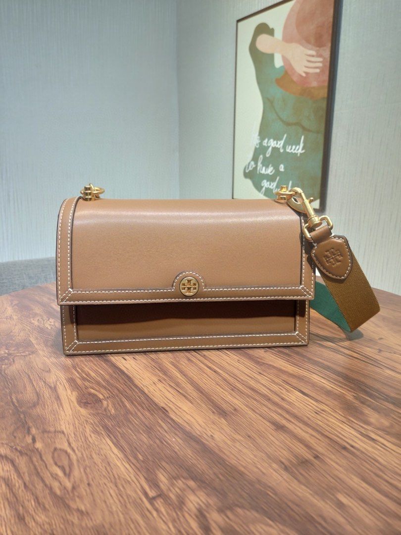 T Monogram Leather Shoulder Bag