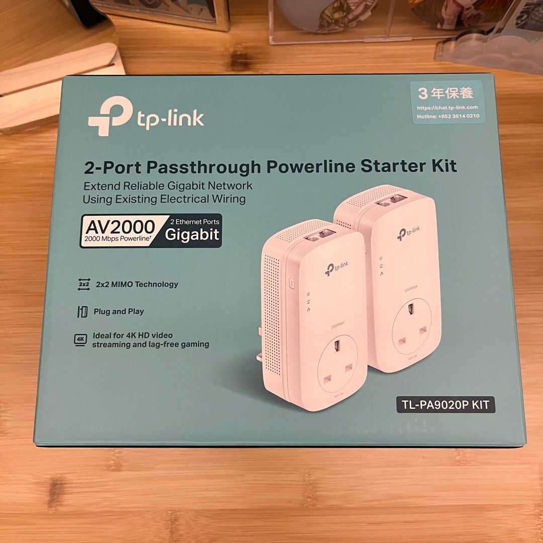 Tp-link 2-port passthrough powerline starter kit, 電腦&科技, 電腦周邊及配件, Wifi及 ...