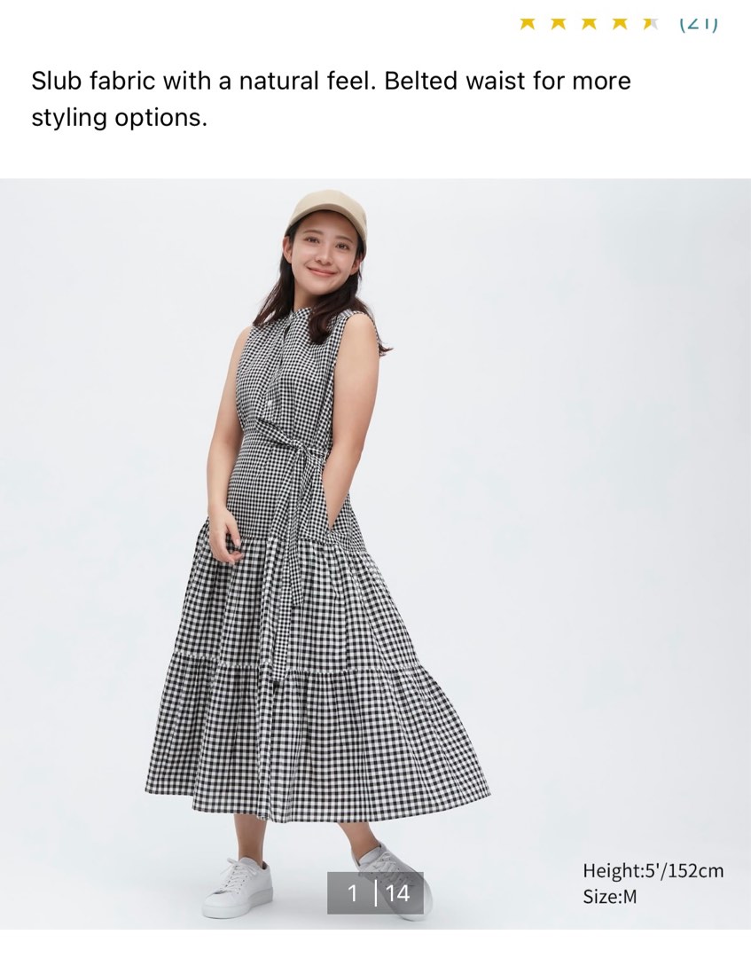 Uniqlo checkered dress/Uniqlo (Black), Women's Fashion, Dresses & Sets