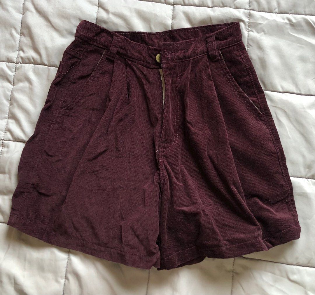 Purple corduroy shorts sale