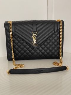 YSL Beige Envelope Chain Bag, Luxury, Bags & Wallets on Carousell