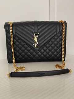 Ysl envelope monogram wristlet, Luxury, Bags & Wallets on Carousell