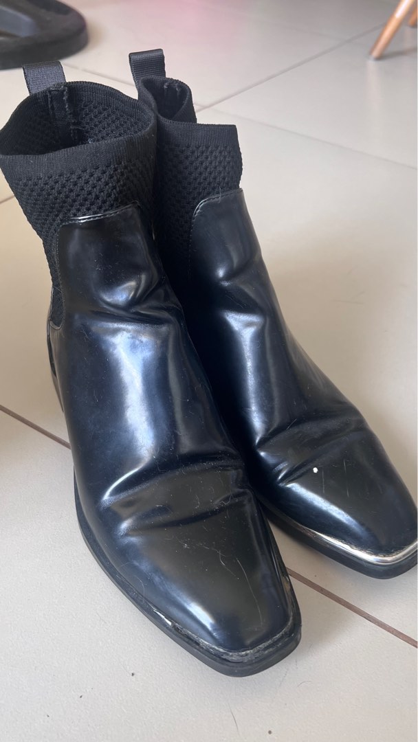 zara front zipper boots