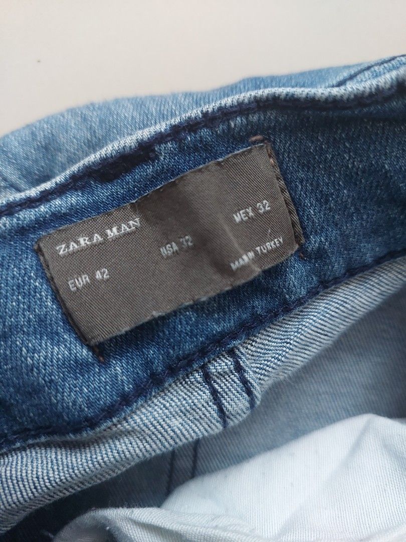 Jean Homme ZARA Skinny Fit - Couleur Pierre Gris Délavé/détruit - Taille 34/44 (S) - Neuf Avec étiquettes