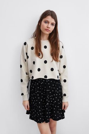 Zara polka dot sweatshirt clearance