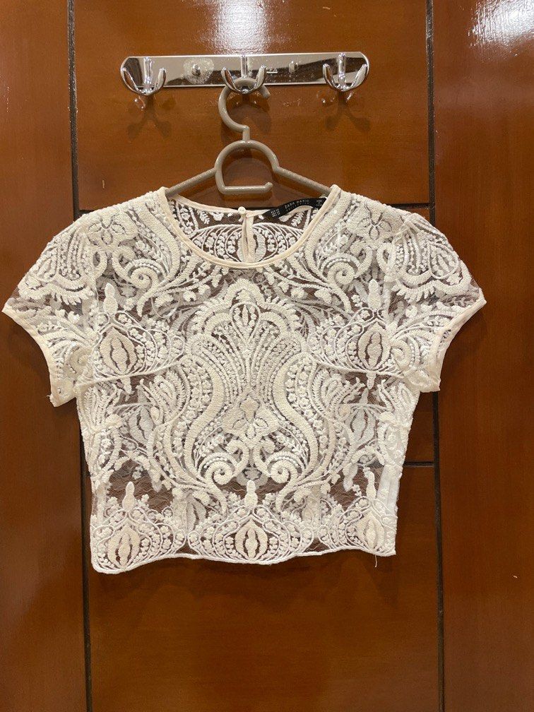 Zig Zag See-Thru Crepe Top