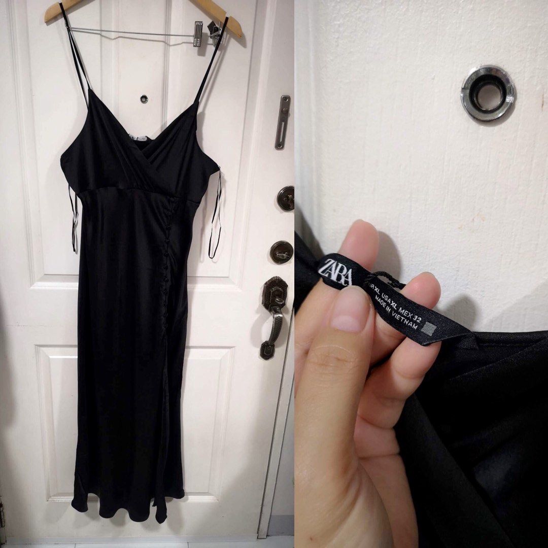 Zara silk dress with slit on Carousell