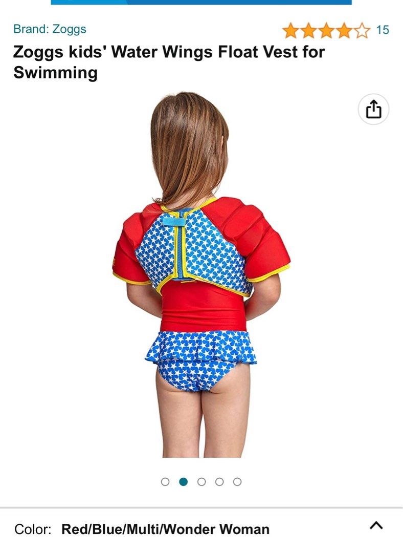 Zoggs kids water wings float vest for swimming on Carousell