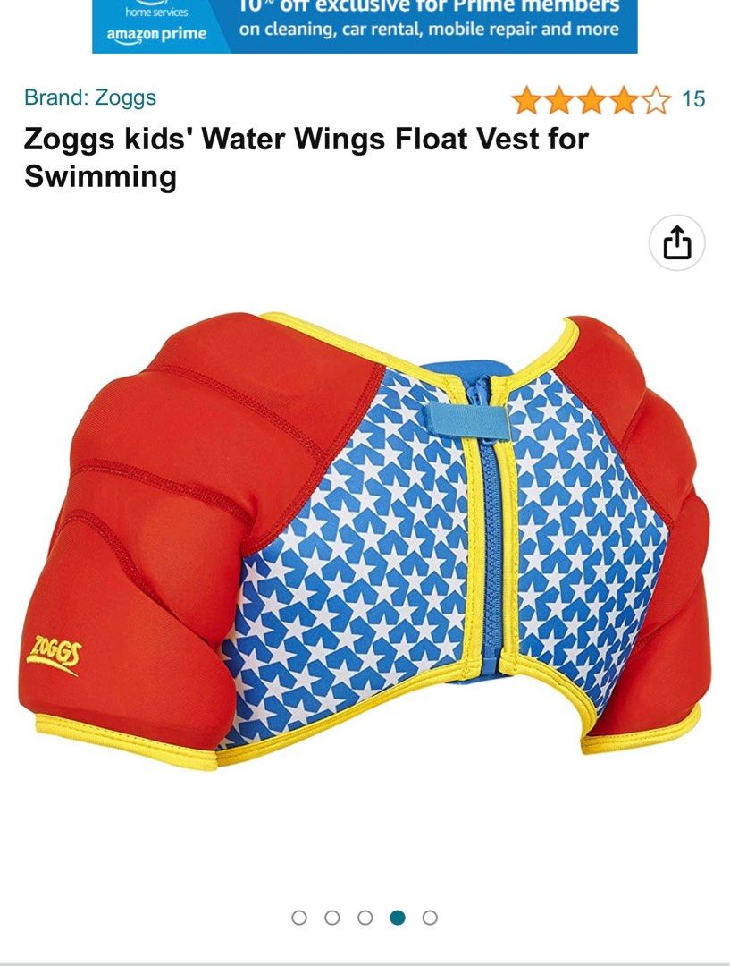 Zoggs kids water wings float vest for swimming on Carousell