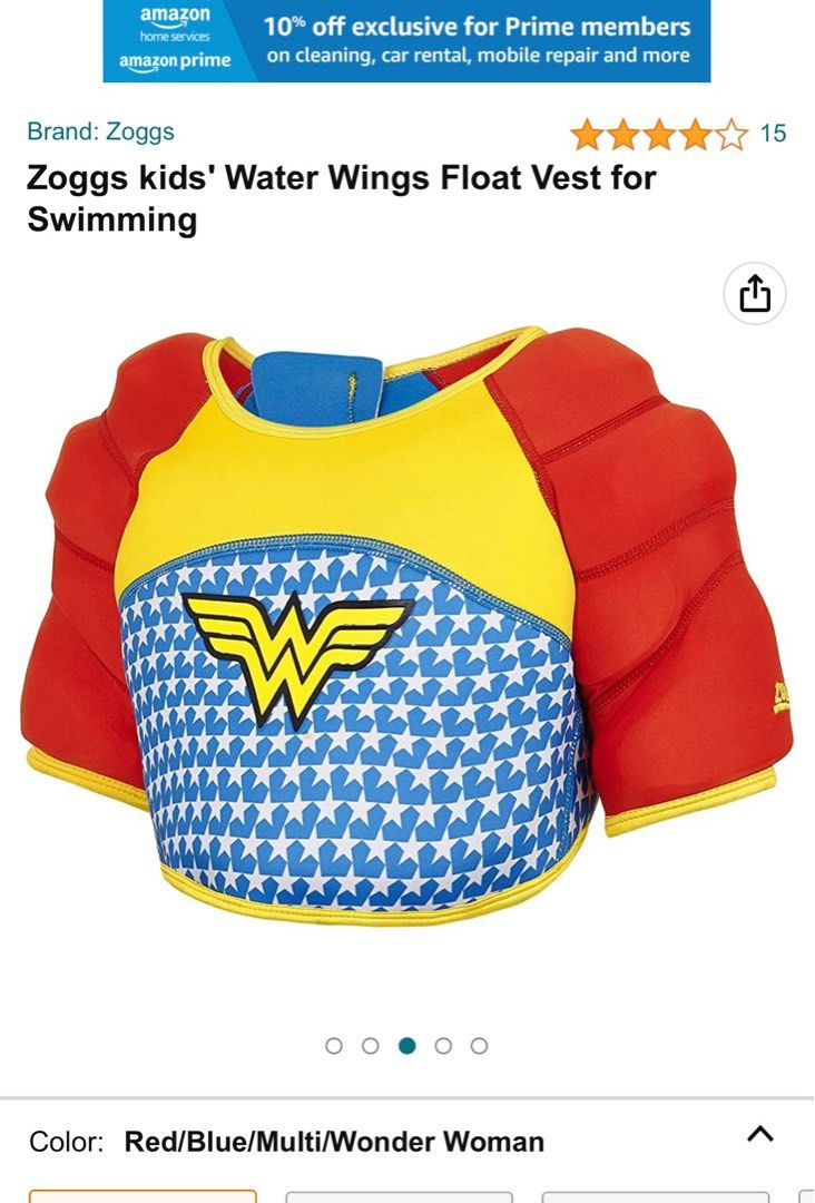 Zoggs kids water wings float vest for swimming on Carousell
