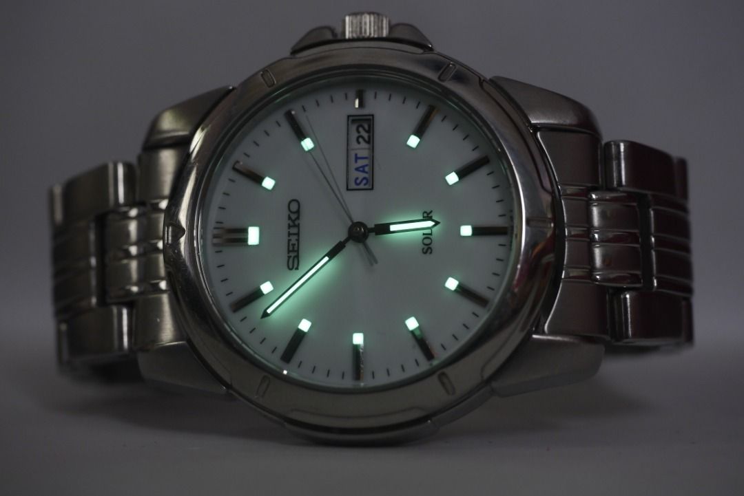 2001s Seiko V158-0AD0 Solar Quartz Watch With Original Band