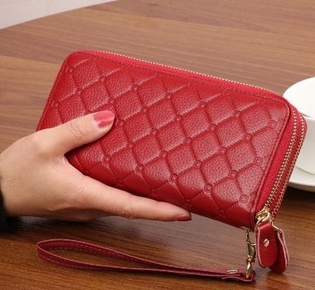 Red leather wallet outlet womens