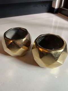 金色花器2入組。