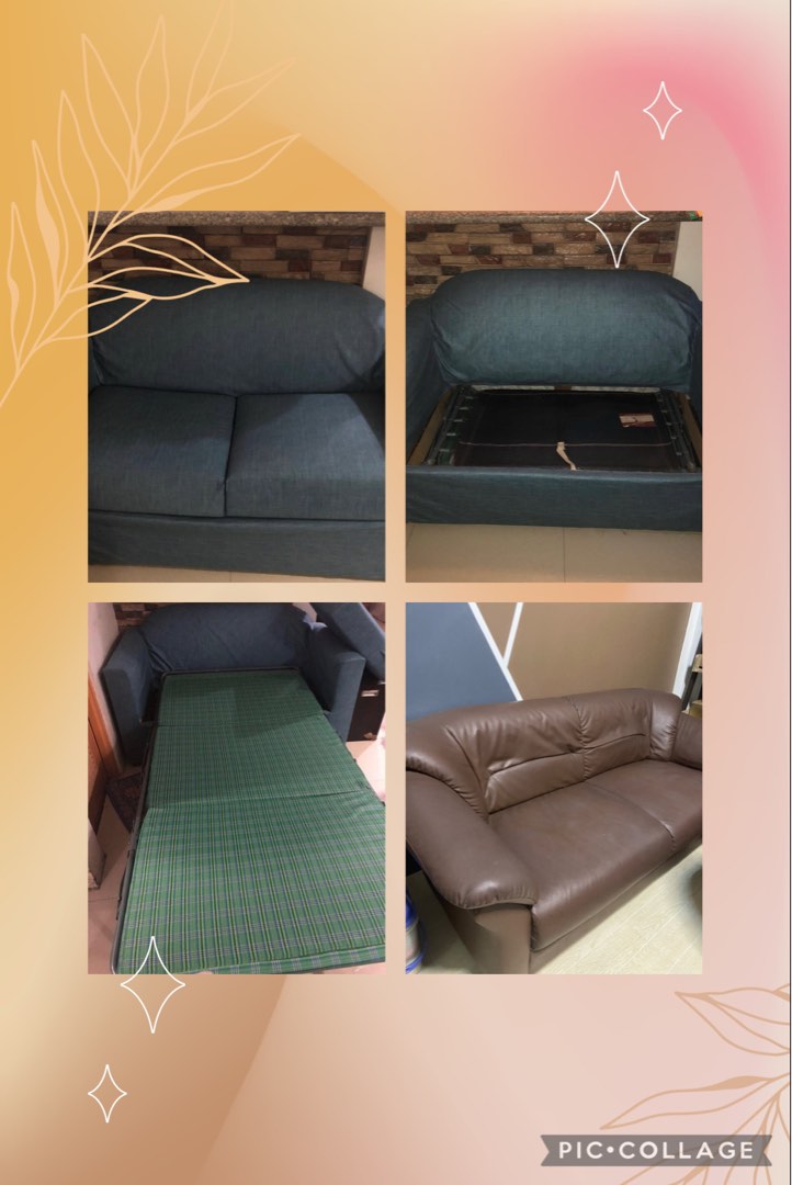 Garage Sale Sofa with pull out bed (washable cover) on Carousell