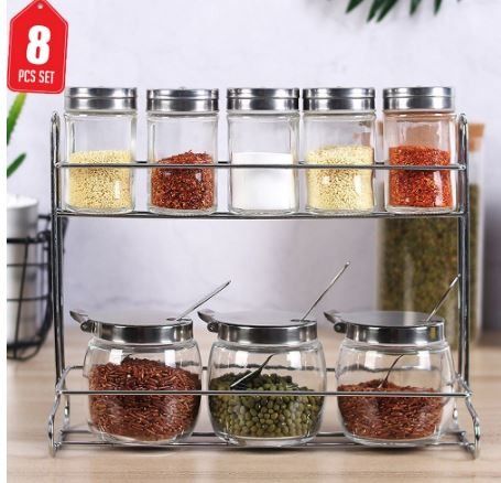 2Tier Stainless Steel Kitchen Spice Rack Kitchenware Holder Table