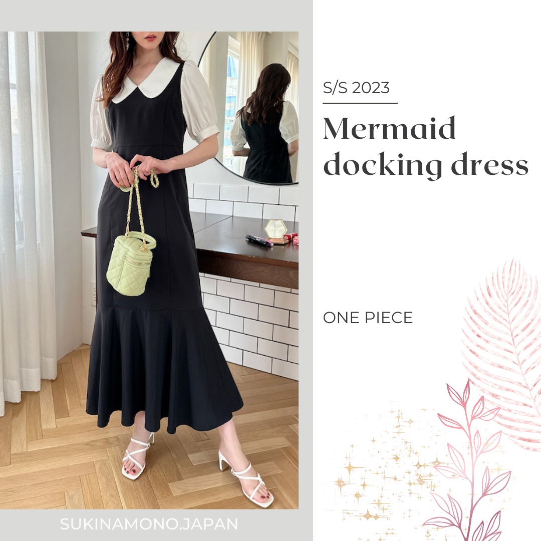 🌸 日本GRL 代購🌸Mermaid docking dress 人魚裙擺對接連身裙, 女裝