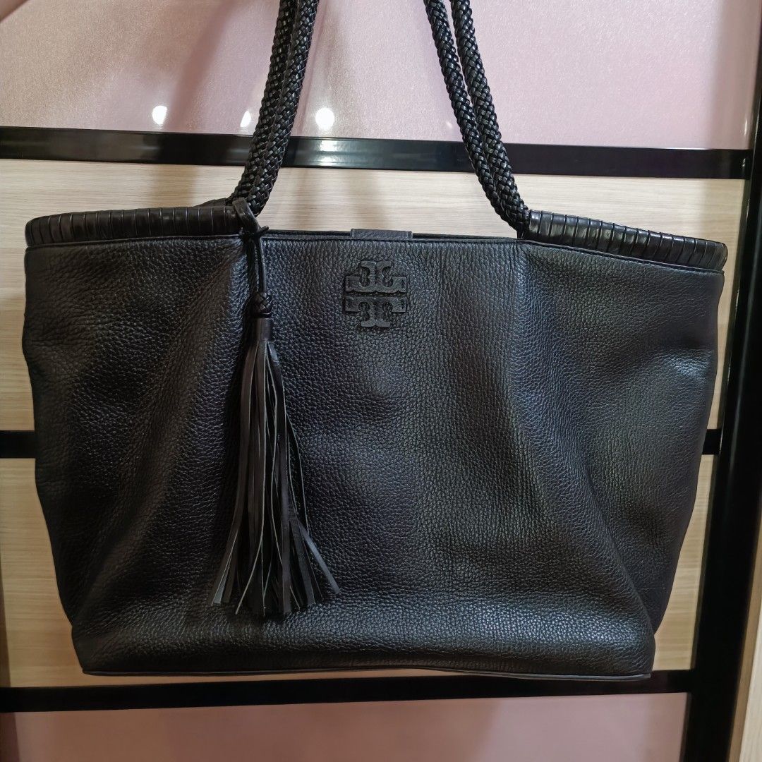 Tory Burch Taylor Braided Handle Leather Tote Luxury Bags