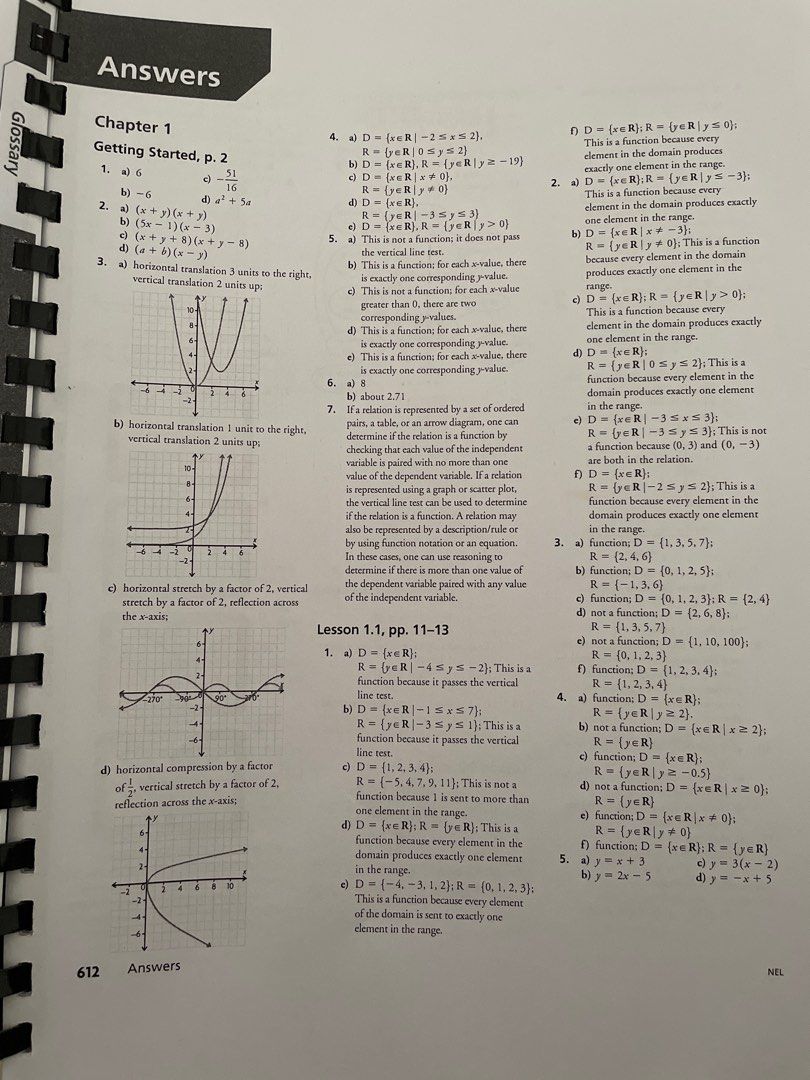 functions grade 12 textbook