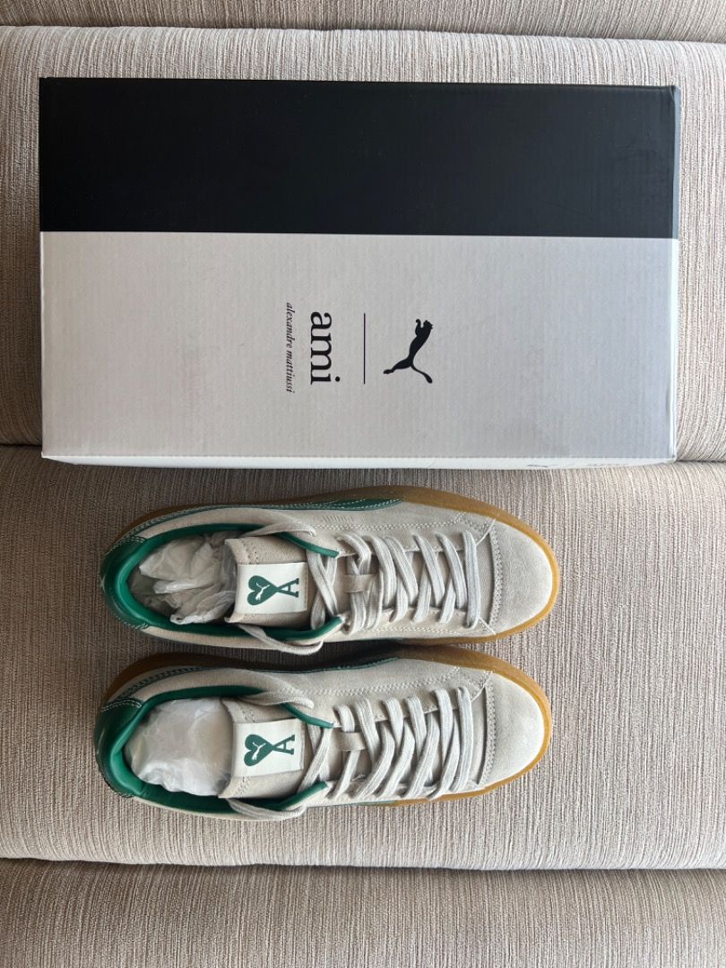 Ami Paris x Puma Suede Beige Green Men s Fashion Footwear