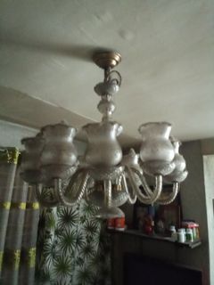 Antique vintage all glass chandelier