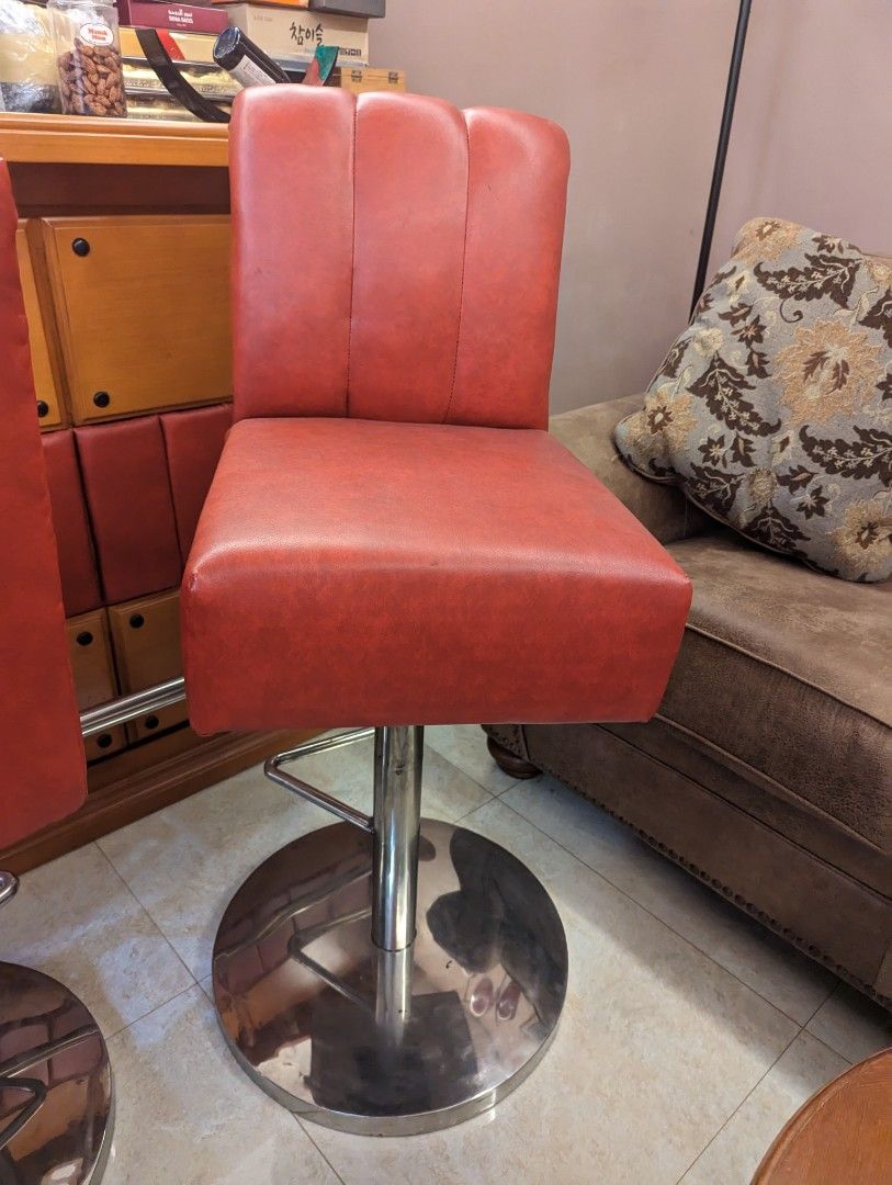 Bar Chair Stool Heavy Duty with good padding (Category: Chairs) located in Makati City. Submitted by vish37 (Listing ID 1227994340, Image 2). Description: The price is for 1 Units of custom designed heavy duty bar stools Must buy both units Very strong and heavy with good cushioning and comfort. worth every penny Red Color Height 44 inches Widths 16 inch Made for big people so its super good quality. meetup makati.
