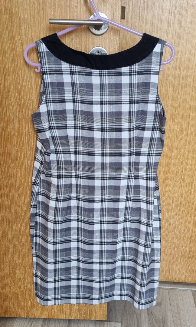 White black new arrivals check dress