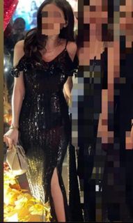 black sequin evening/formal gown| FOR RENT