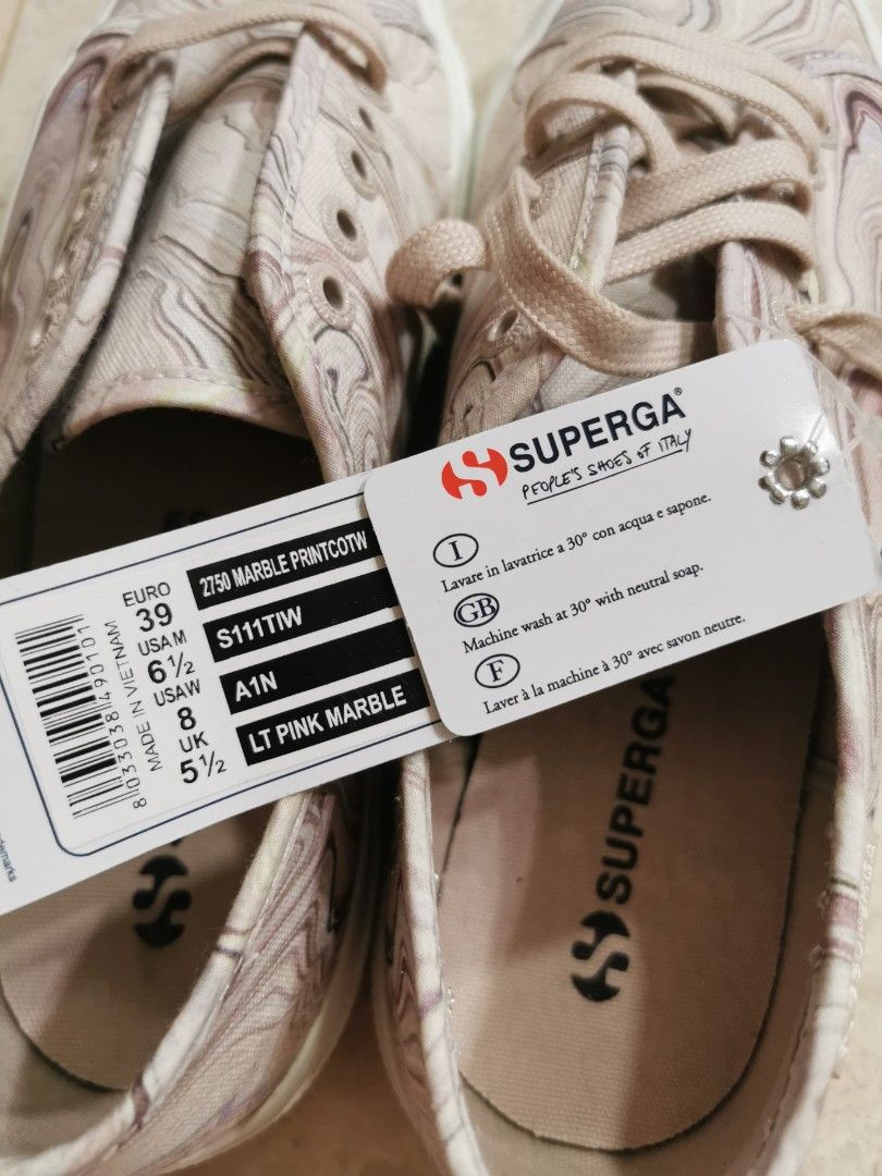 BNWT Superga Light Pink Marble Sneakers Women s Fashion Footwear