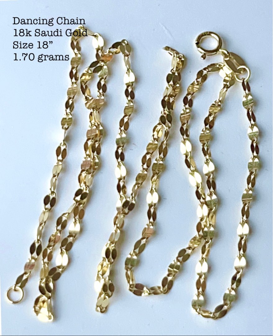 Dancing Chain Saudi Gold Jewelry 18k 