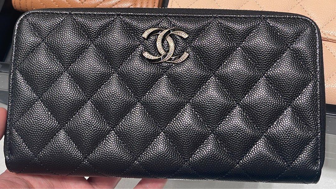 CHANEL Timeless Classics long zip wallet Black AP0242 Caviar