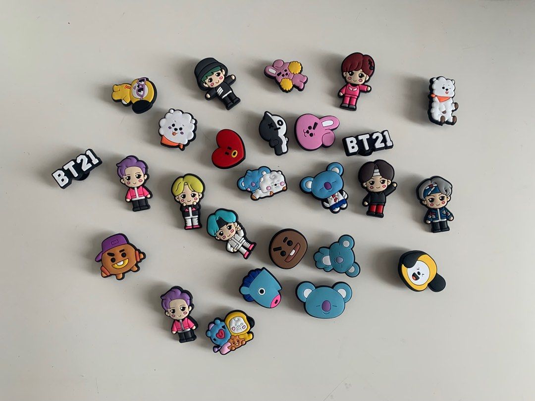 BTS KPOP Crocs Jibbitz, Men's Fashion, Footwear, Shoe inserts & accessories on Carousell