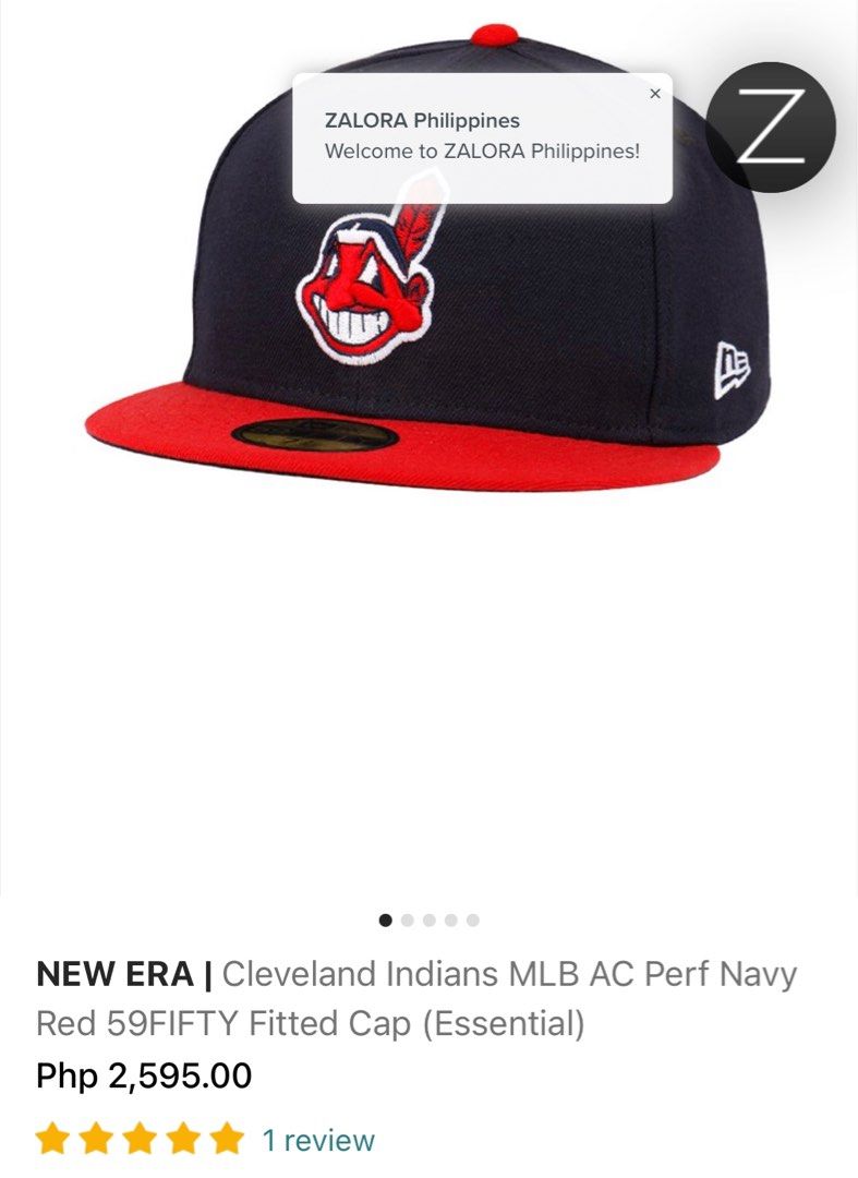 Cleveland Indians MLB AC Perf Navy Blue Red 59FIFTY Fitted Cap (ESSENTIAL), New Era Cap PH