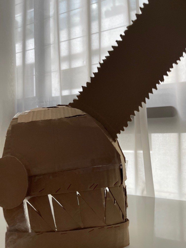 Cardboard chainsaw man helmet, Mobile Phones & Gadgets, Wearables