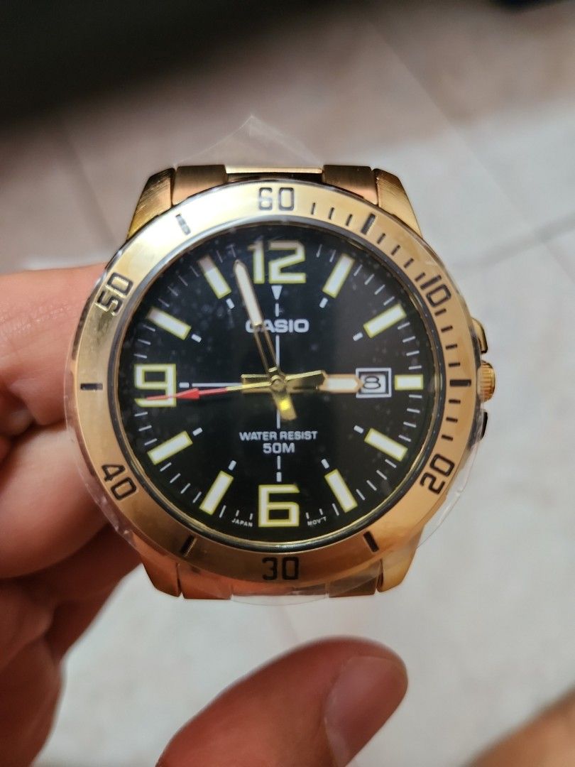 Casio MTP V001 original gold luxury watch Men s Fashion Watches
