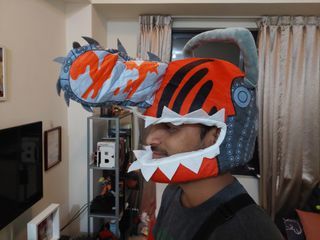 Chainsaw man stuffed helmet costume