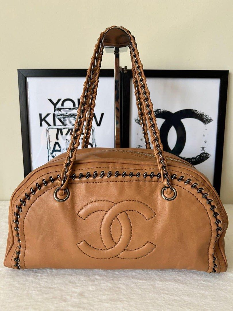 Chanel Luxe Ligne Small Bowler Bag (Category: Luxury Bags & Wallets) located in Manila. Submitted by bagislifeshop (Listing ID 1228024227, Image 2). Description: ▪️Chanel Luxe Ligne Small Bowler Bag▪️ ☑️Available in Pampanga ✅Series 10 ✅Condition: 8.8/10 ✅Material: Lambskin leather ✅Colour: Light brown in SHW ✅Inclusions: Dustbag ,hologram sticker and entrupy certificate .