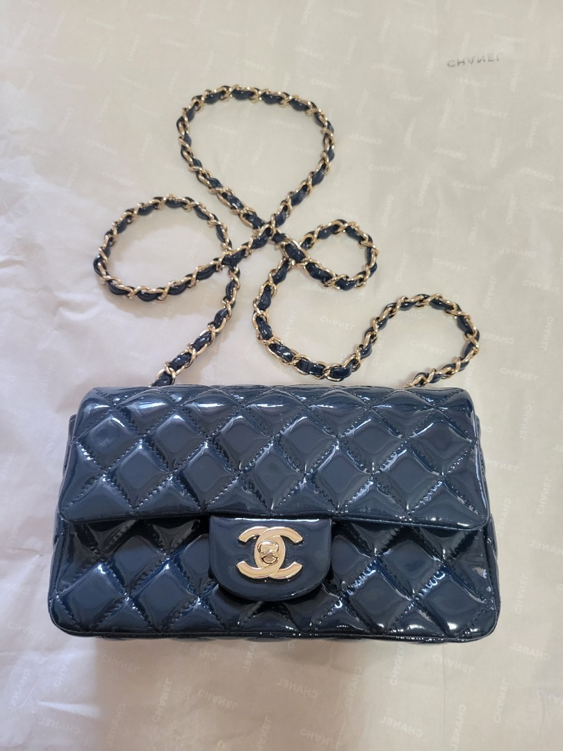 Chanel mini rectangular flap bag, 名牌, 手袋及銀包 - Carousell