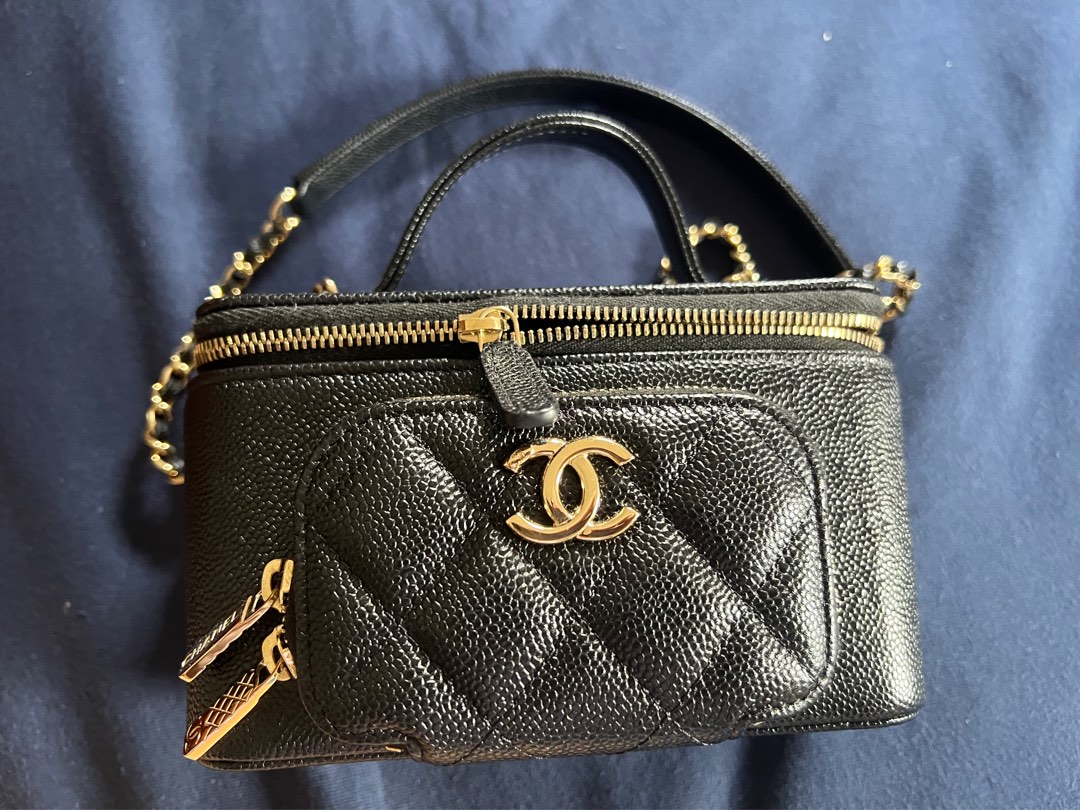 Chanel vanity cargo pocket caviar leather, Luxury, Bags & Wallets