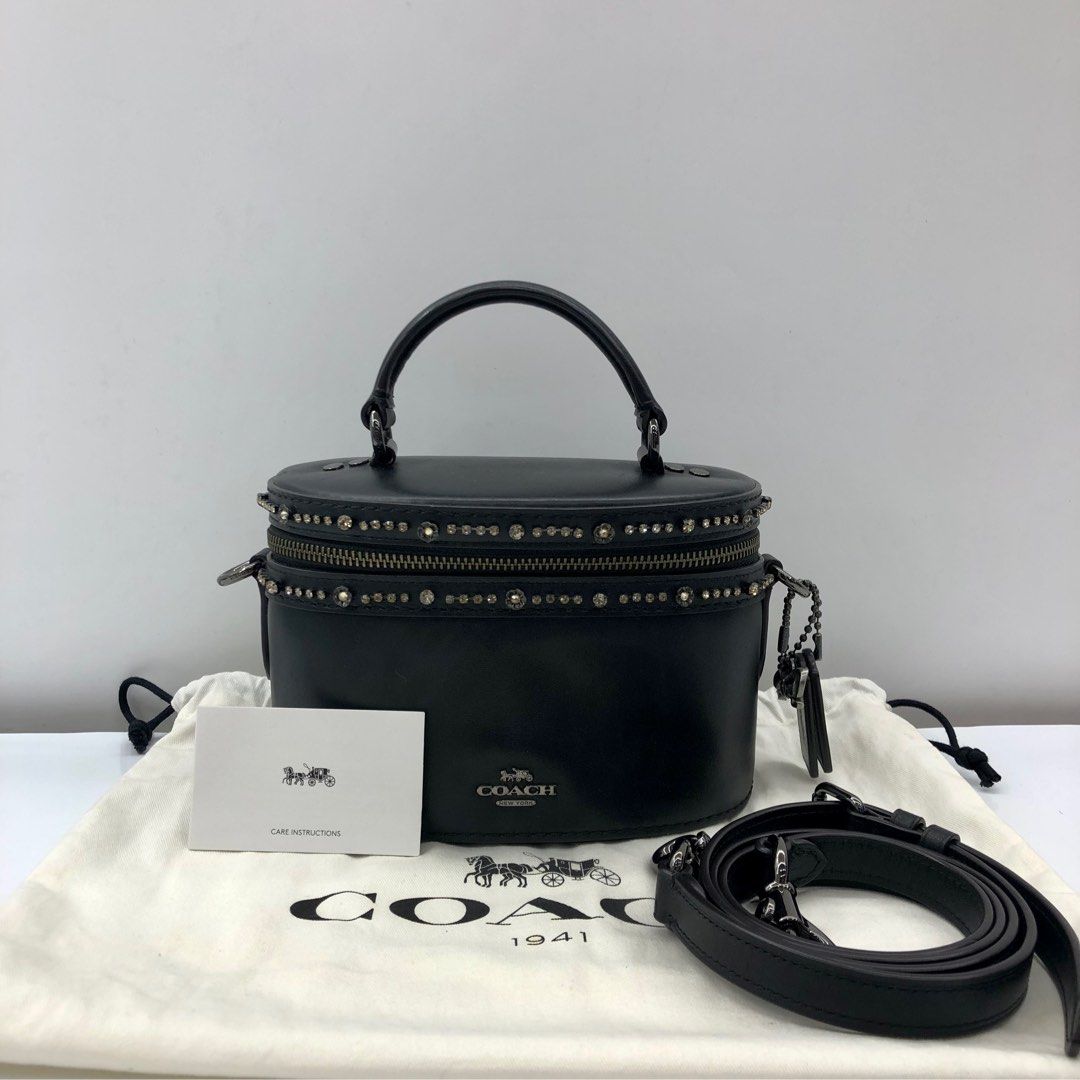DISCOUNTED COACH 39292 LEATHER STUDS VANITY 2WAY SHOULDER BAG 227028373