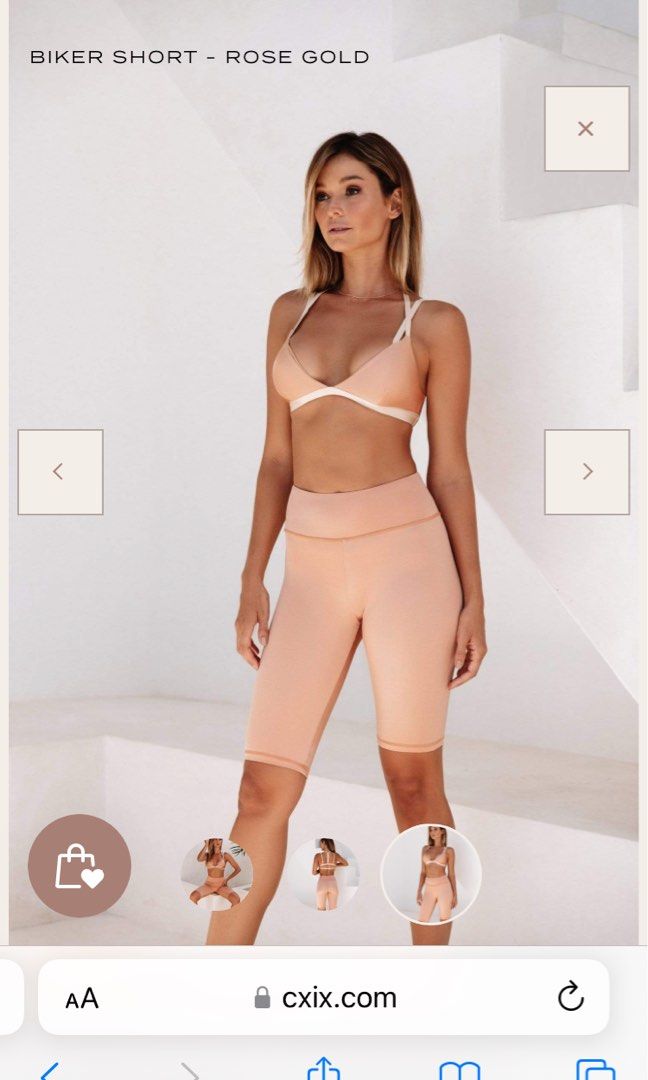Creatures of xix biker shorts in rose gold Women s Fashion Activewear on Carousell