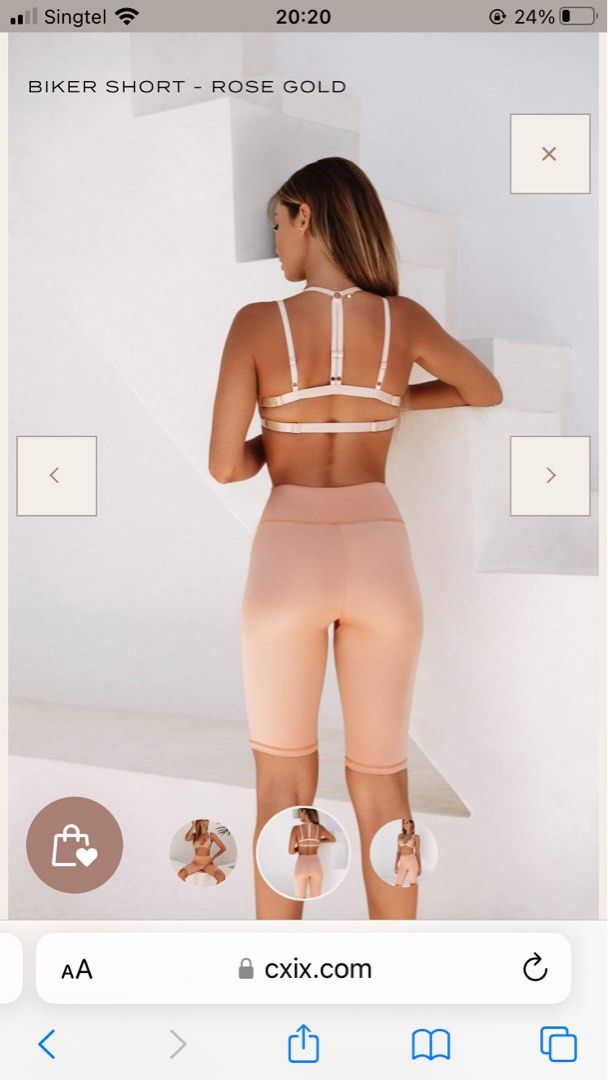 Rose gold outlet biker shorts