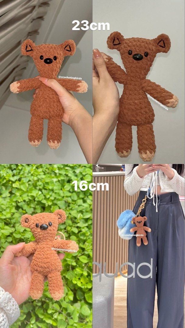 crochet mr bean teddy keychain/plushie, Hobbies & Toys, Stationery