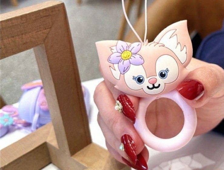 Disney Pink Fox Ring Holder Bag Charm Mobile Antidrop Lanyard
