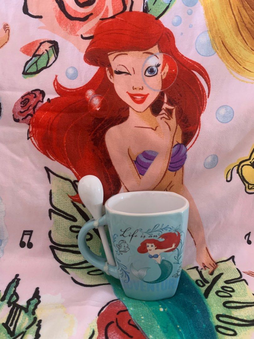 Disney Princess Ariel ceramic mug with spoon (Category: Coffee & Tea Tableware) located in Muntinlupa City. Submitted by isa.declutters (Listing ID 1228002274, Image 3). Description: .