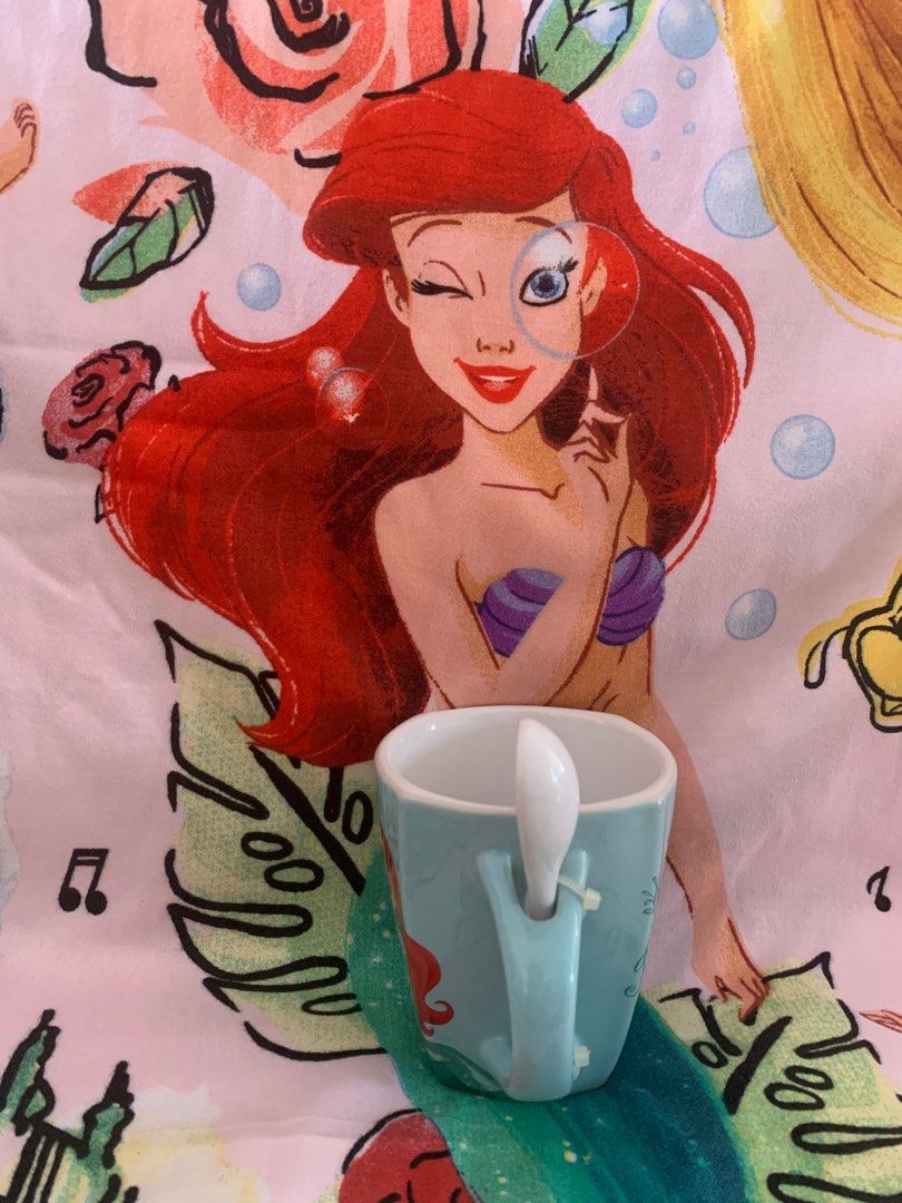 Disney Princess Ariel ceramic mug with spoon (Category: Coffee & Tea Tableware) located in Muntinlupa City. Submitted by isa.declutters (Listing ID 1228002274, Image 2). Description: .