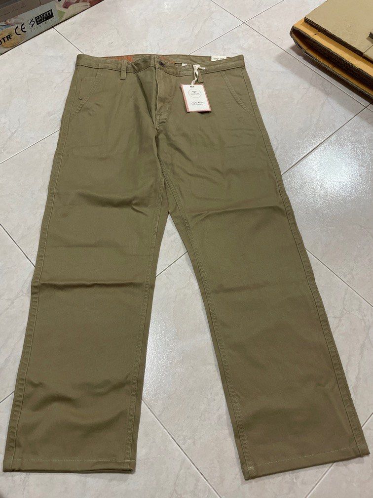 Alpha khaki slim top tapered fit