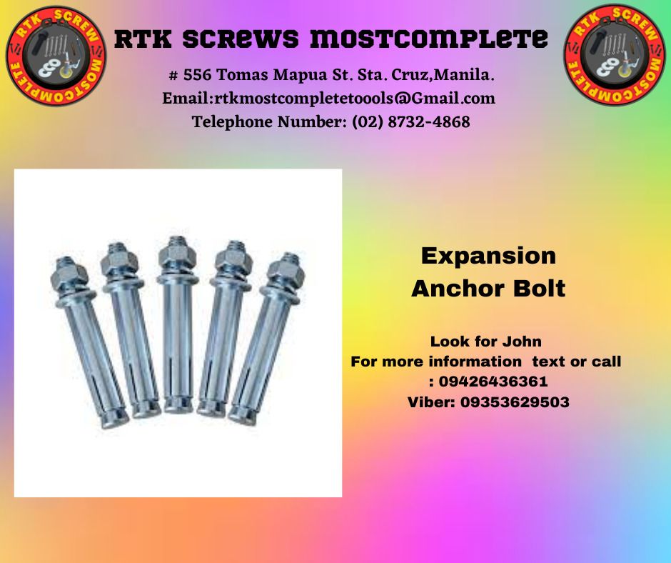 Expansion Anchor Bolt, Commercial & Industrial, Construction Tools & Equipment on Carousell