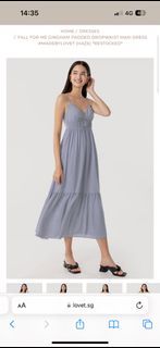 FALL FOR ME GINGHAM PADDED DROPWAIST MAXI DRESS